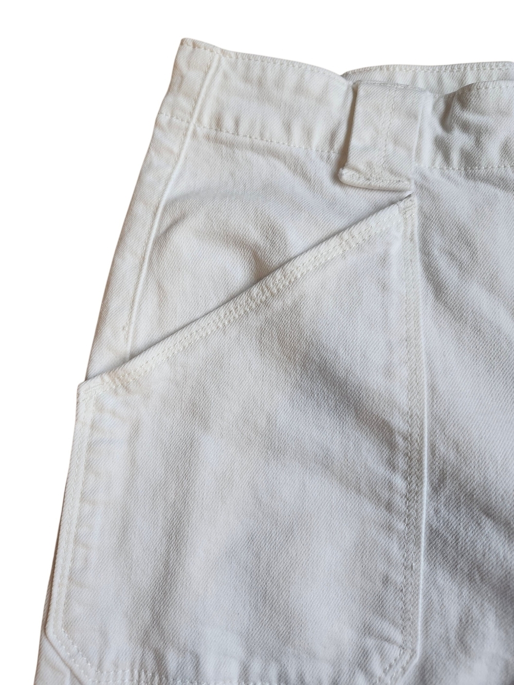 JBD Just Black Denim White Wide Leg Jeans High Rise Patch Pocket Long 32" Inseam - Picture 4 of 13